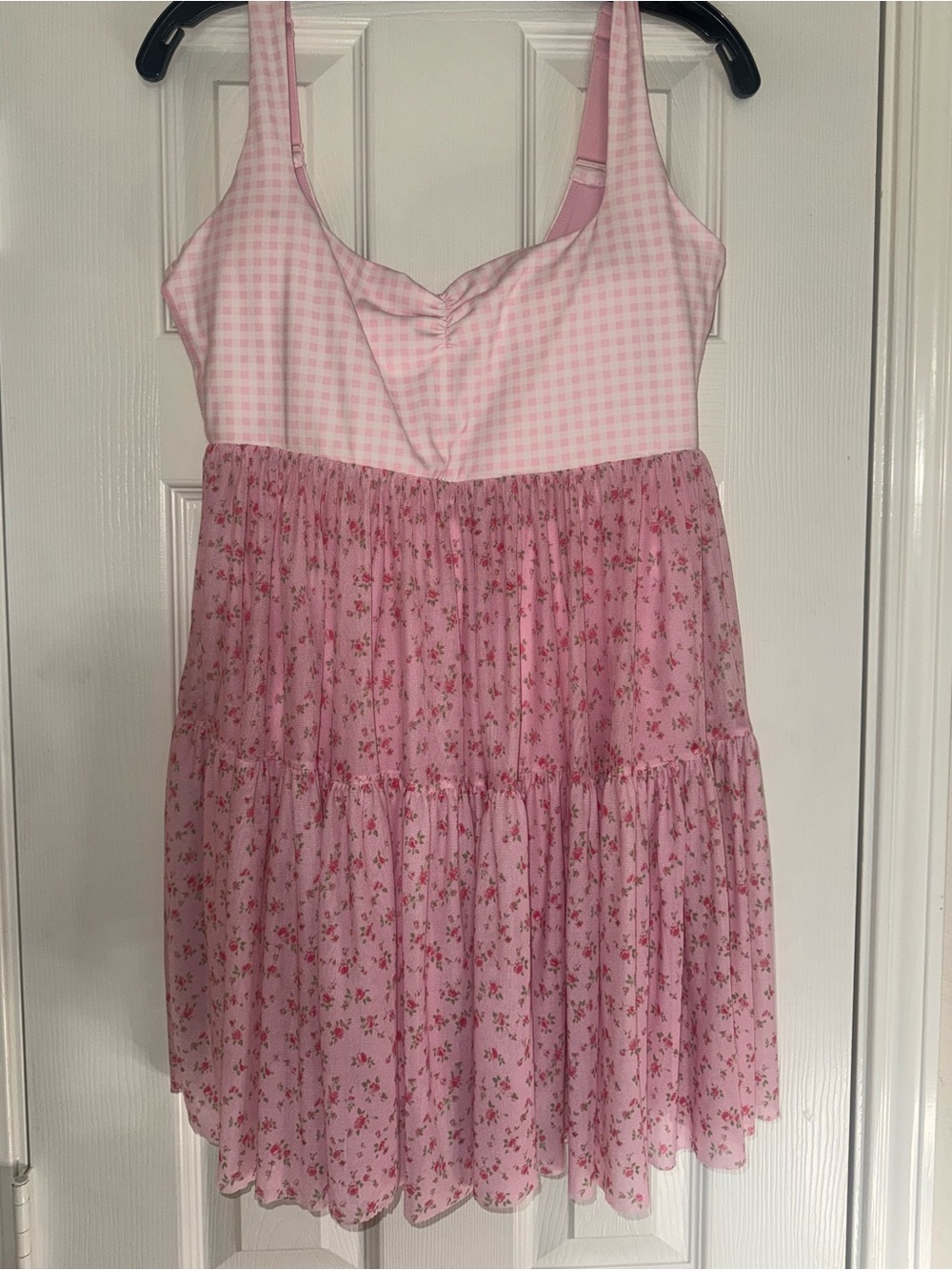 Blogilates Pink Floral Tiered Sundress